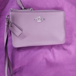 Coach Lavender Leather Wristlet